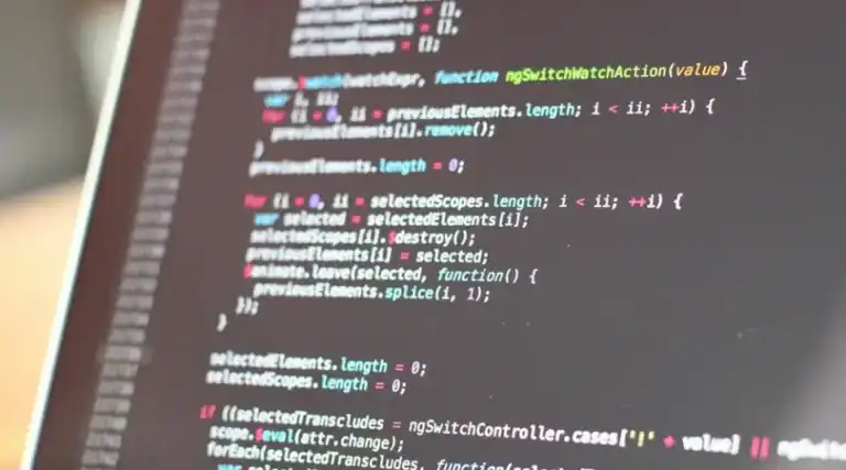 computer screen showing code