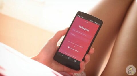 screen of phone with the Instagram app open