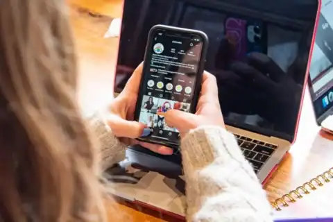 person on a the mobile Instagram app