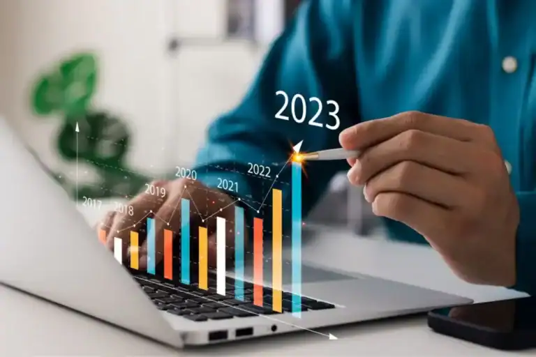 Laptop displaying digital marketing analytics and online growth metrics