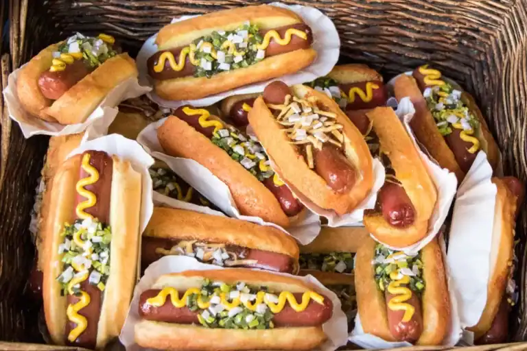 Basket of hotdogs highlighting fun national holiday marketing themes