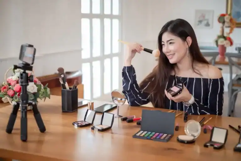 Social media influencer creating sponsored content for a brand partnership