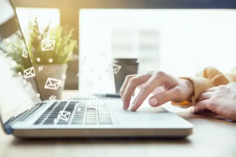User clicking unsubscribe link in small business email newsletter